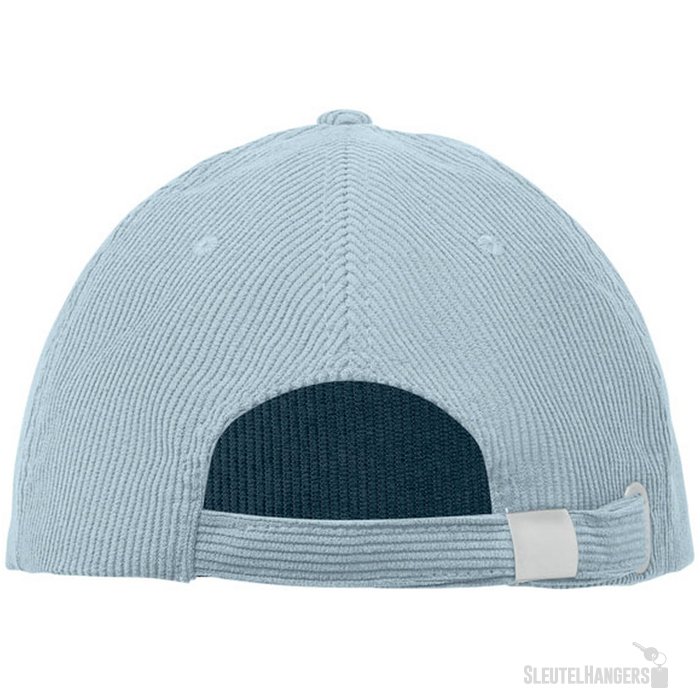 5 panelen corduroy baseballcap Wale Lichtblauw