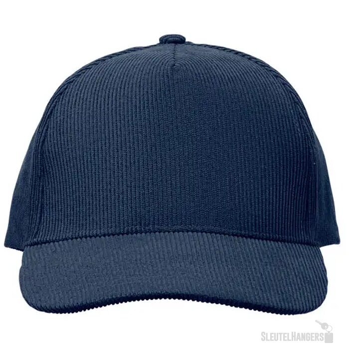 5 panelen corduroy baseballcap Wale Blauw