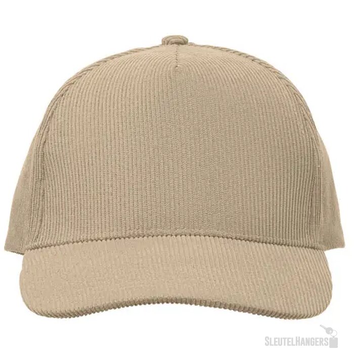 5 panelen corduroy baseballcap Wale Beige