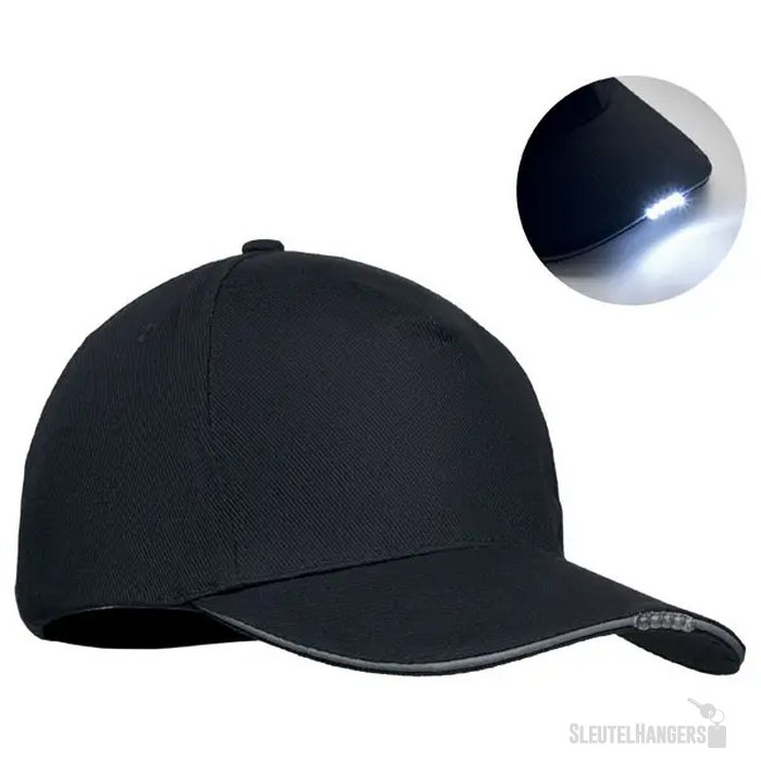 5 panelen led baseballpet Luzcap Zwart