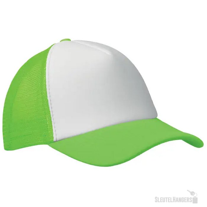5 panelen trucker pet Bubble neon groen