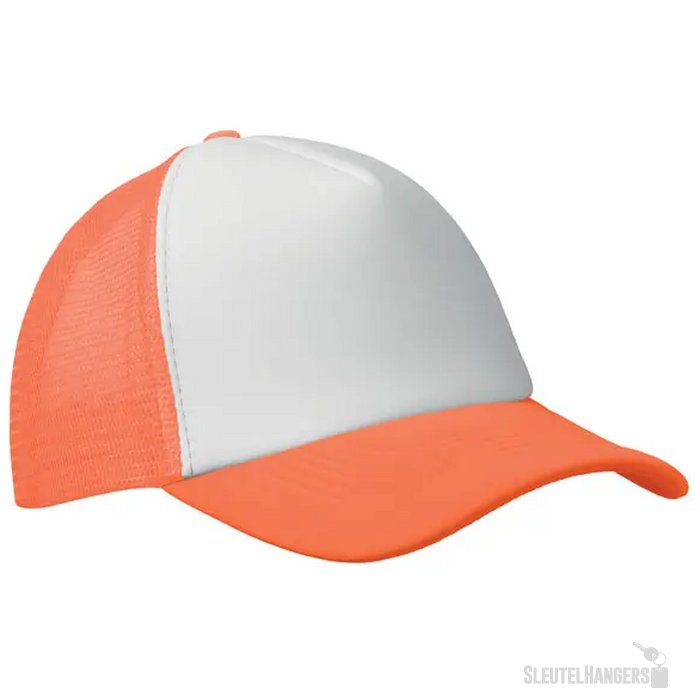 5 panelen trucker pet Bubble neon oranje
