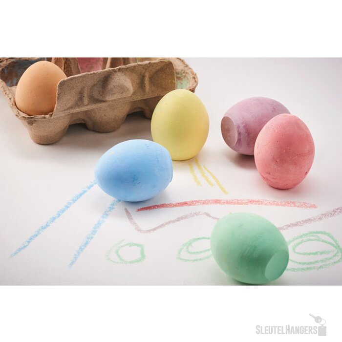 6 krijteieren in doosje Tamago beige