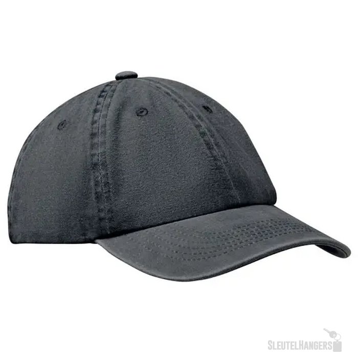 6 panelen baseballcap Top Zwart