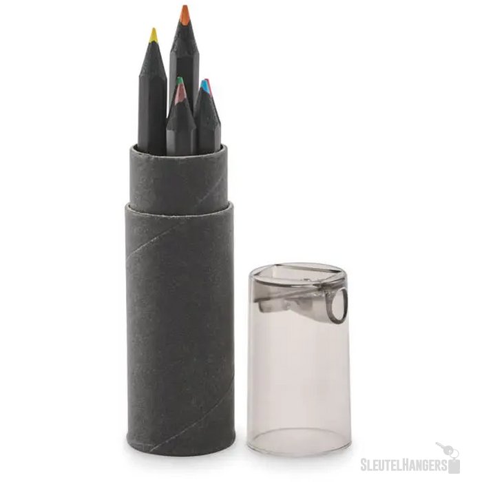 6 zwarte kleurpotloden Negro zwart