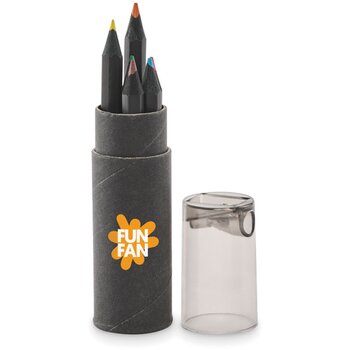 6 zwarte kleurpotloden Negro Zwart