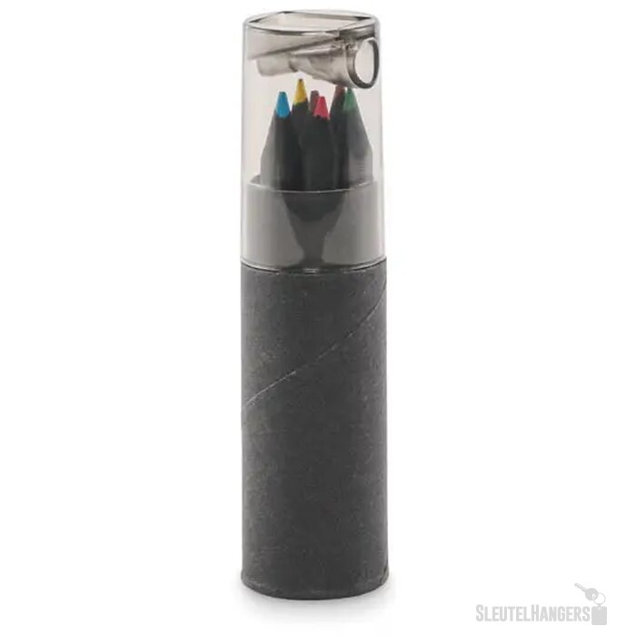 6 zwarte kleurpotloden Negro Zwart