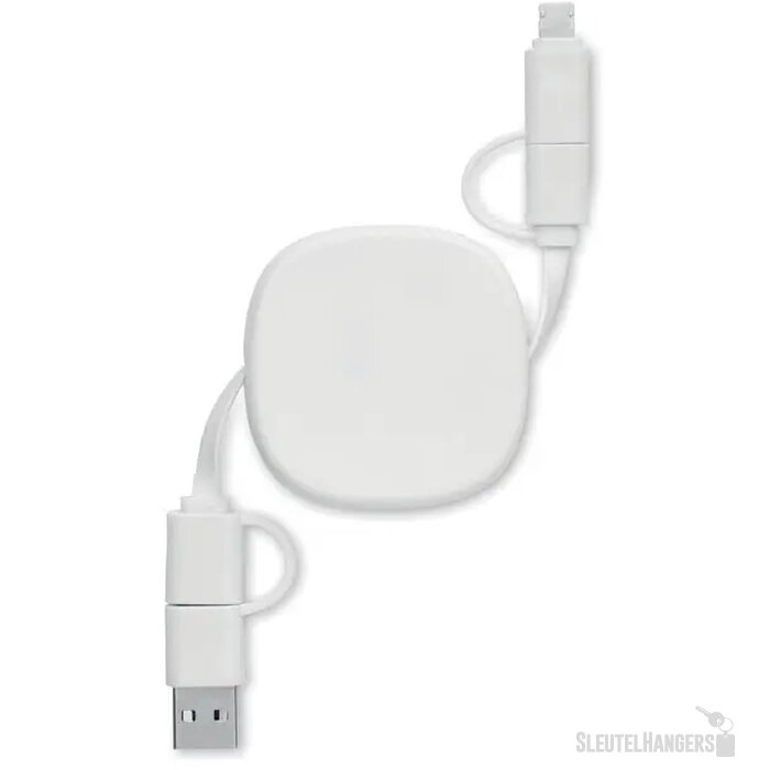 60w uittrekbare oplaadkabel Linea Wit