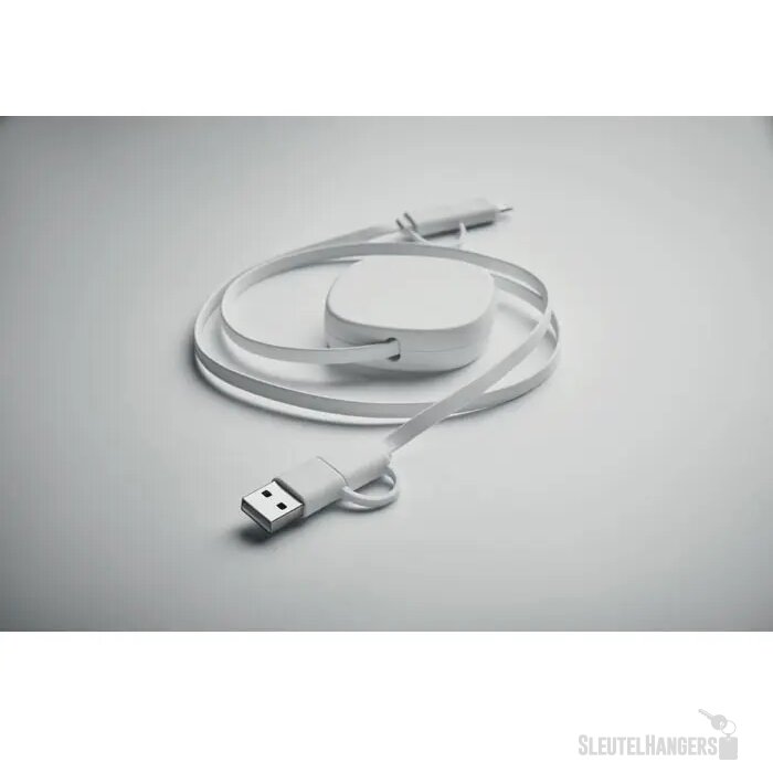 60w uittrekbare oplaadkabel Linea Wit