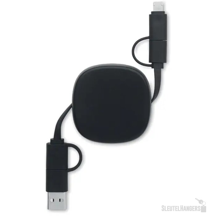 60w uittrekbare oplaadkabel Linea Zwart