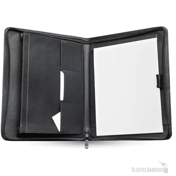A4 schrijfmap van leer Conference zwart