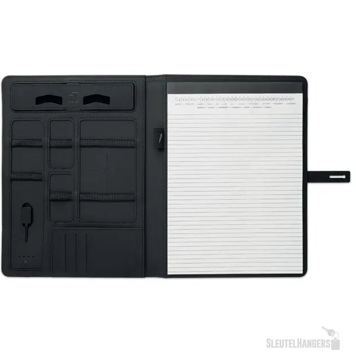 A4 schrijfmap/draadloze oplader Smartfolder zwart