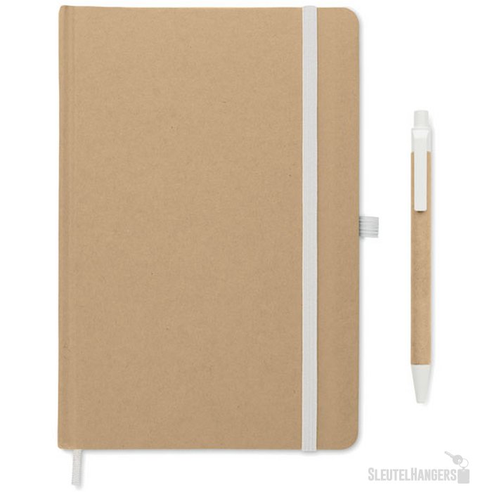 A5 boekje in gerecycled karton Caratil Wit