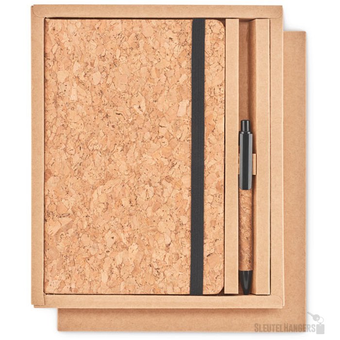 A5 kurk notitieboek balpen set Suber set Zwart