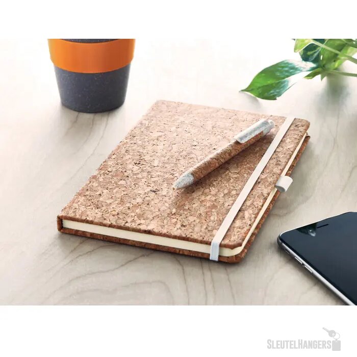 A5 kurk notitieboek balpen set Suber set Beige