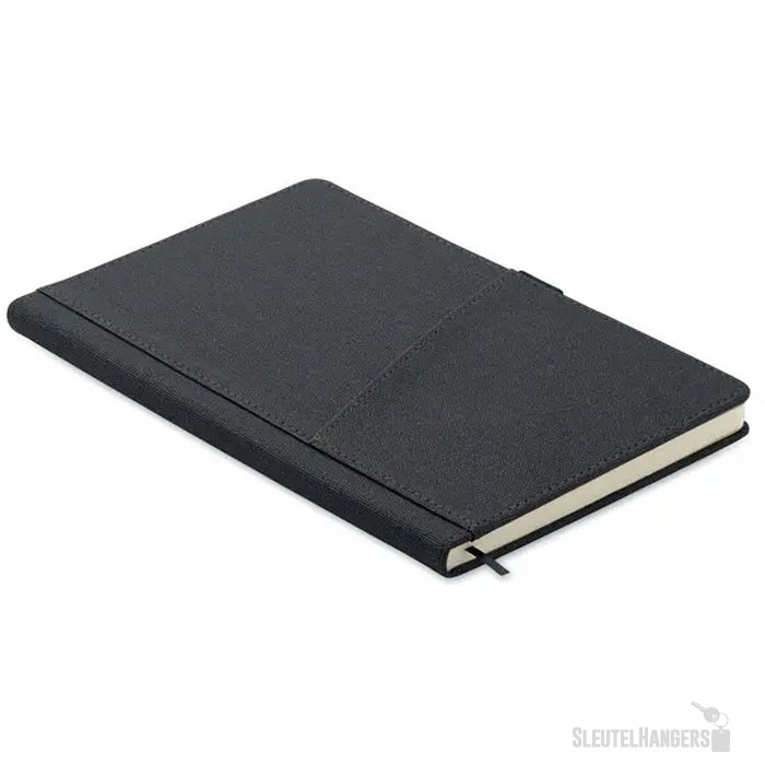 A5 notitieblok met pu-voorvak Cinco zwart