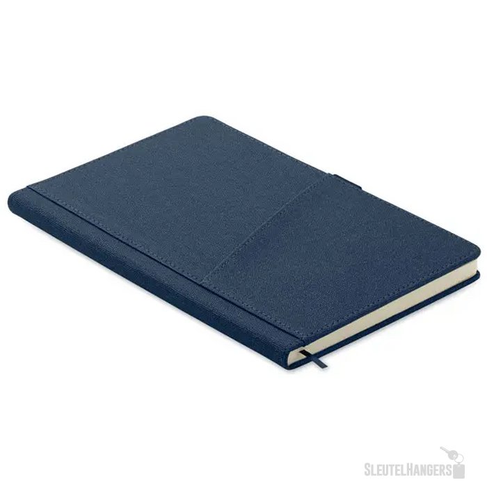 A5 notitieblok met pu-voorvak Cinco blauw