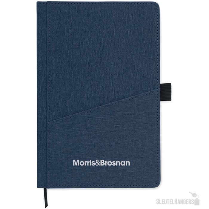 A5 notitieblok met pu-voorvak Cinco blauw