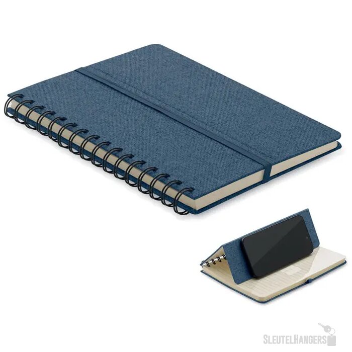 A5 notitieboekje met telefoonhouder Strata Blauw