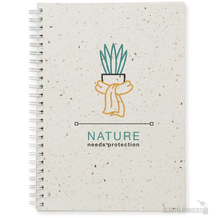 A5 notitieboekje zaadpapier Seed ring Wit