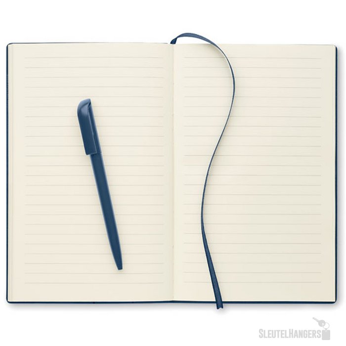 A5 pu notitieboek met pen Nota marineblauw
