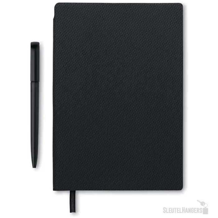 A5 pu notitieboek met pen Nota zwart