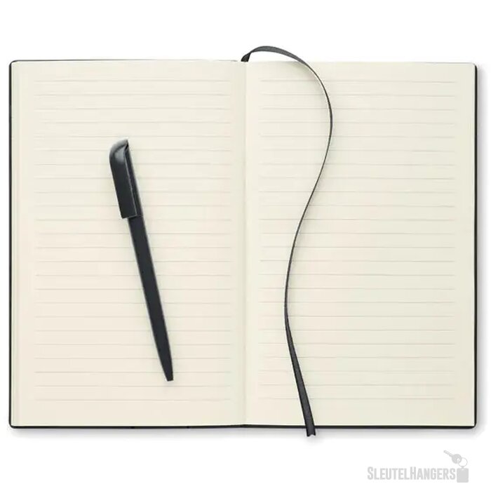 A5 pu notitieboek met pen Nota zwart