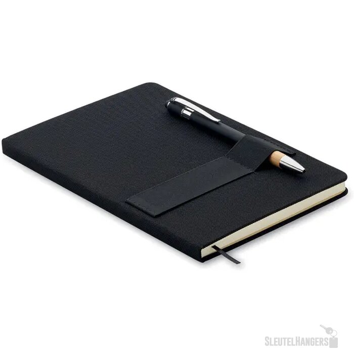 A5 rpet notitieboek met pen Nota Zwart