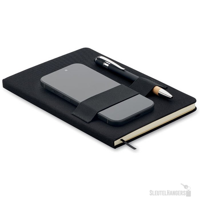 A5 rpet notitieboek met pen Nota Zwart