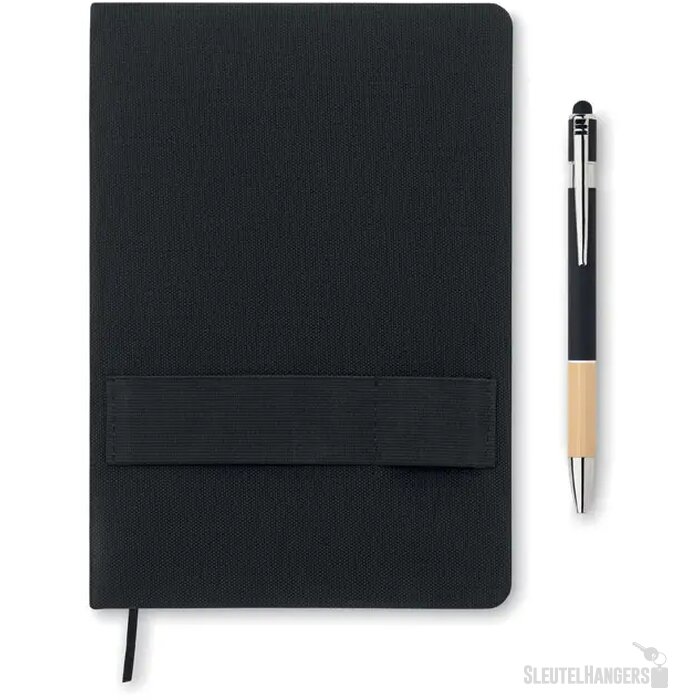 A5 rpet notitieboek met pen Nota Zwart