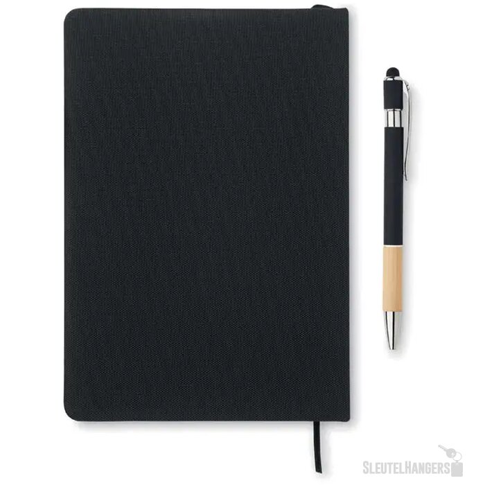 A5 rpet notitieboek met pen Nota Zwart