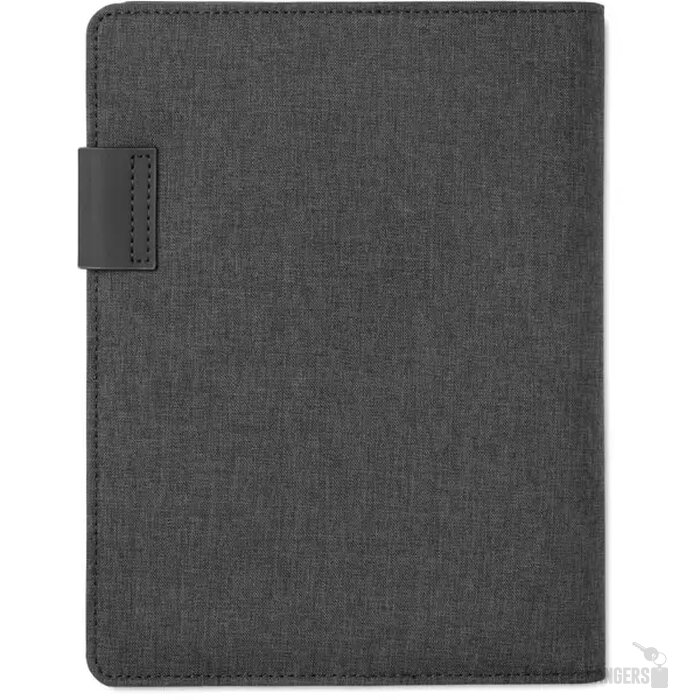 A5 schrijfmap met powerbank Powernoty Zwart