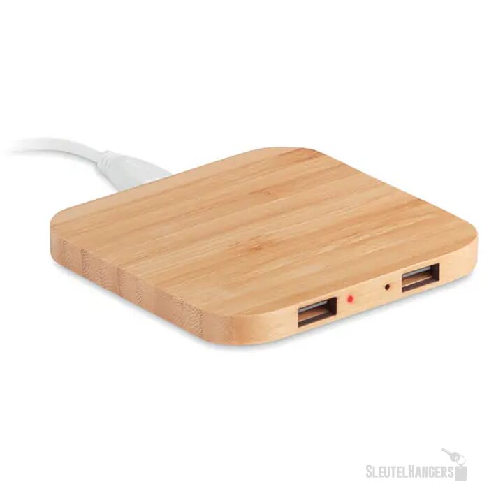 Bamboe draadloze oplader Cuadro Bruin