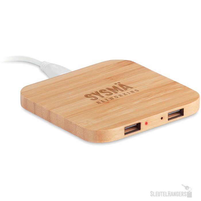 Bamboe draadloze oplader Cuadro Bruin