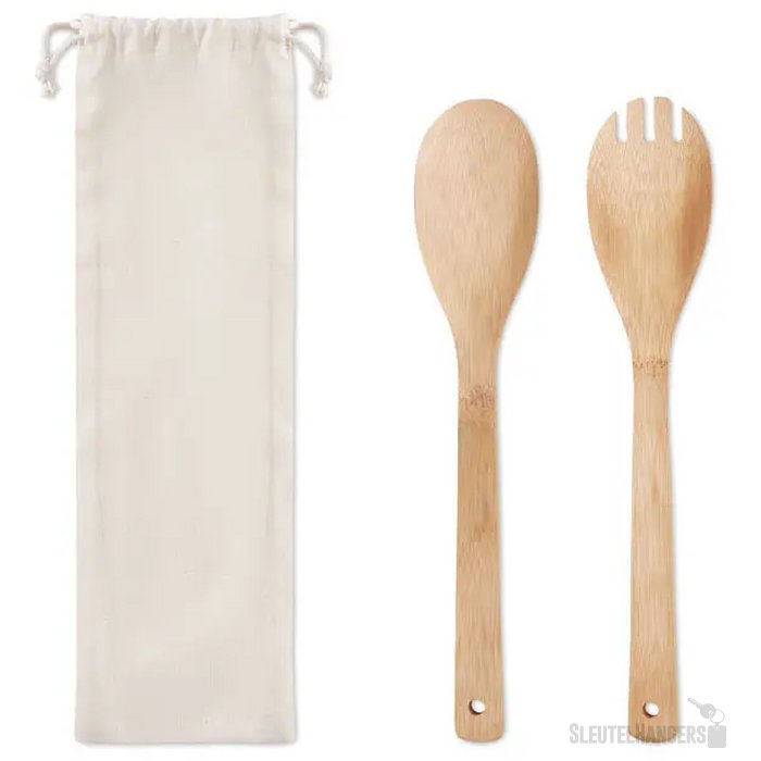 Bamboe saladebestek Mayen set beige