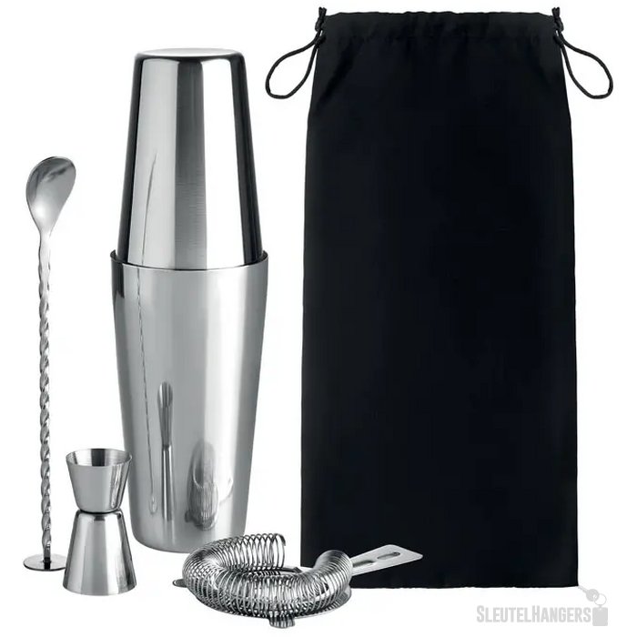 Cocktail set Boston glanzend zilver