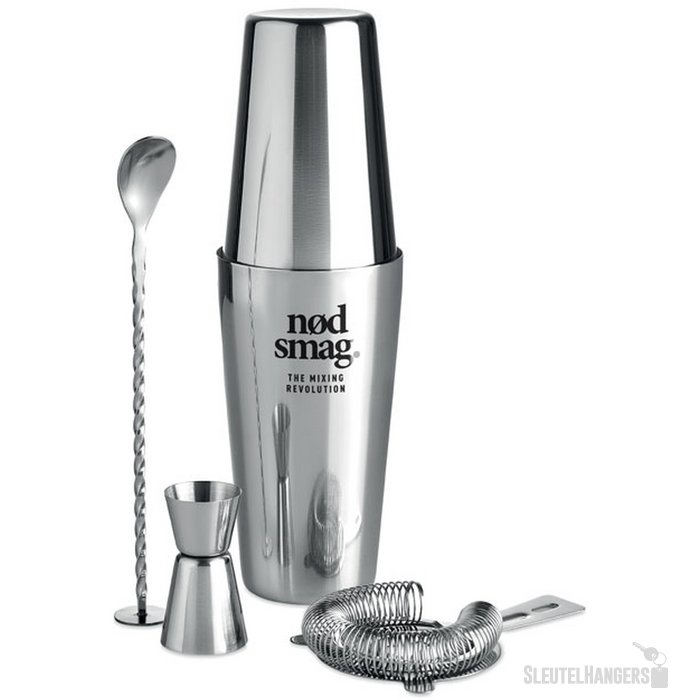 Cocktail set Boston glanzend zilver