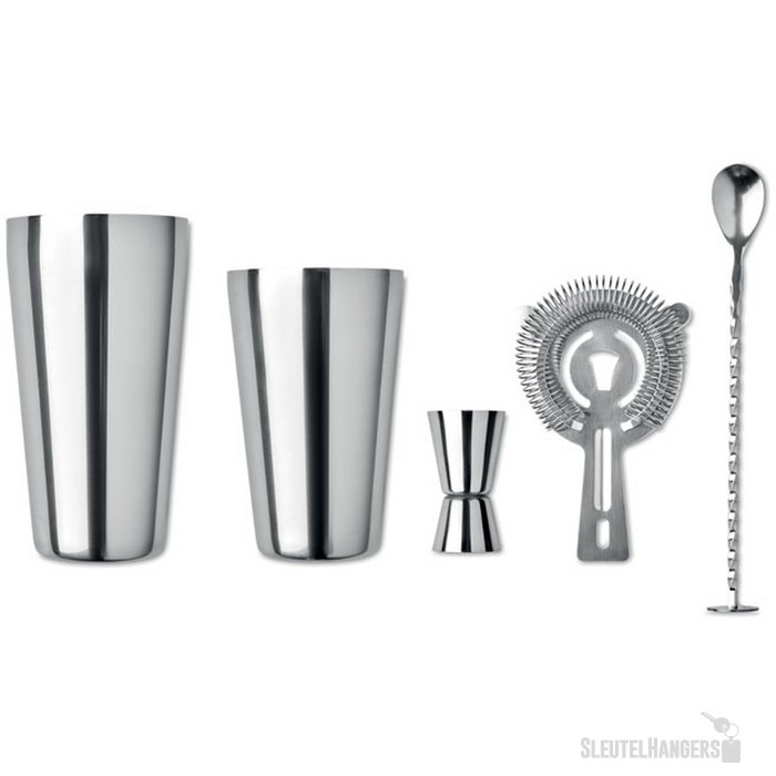 Cocktail set Boston glanzend zilver