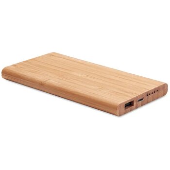 Draadloze bamboe powerbank Arena hout
