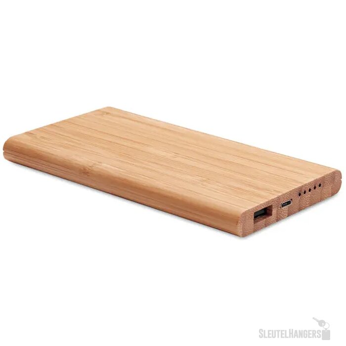 Draadloze bamboe powerbank Arena hout