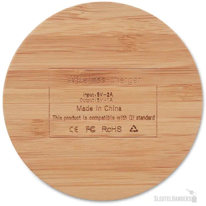 Draadloze oplader bamboe Rundo hout