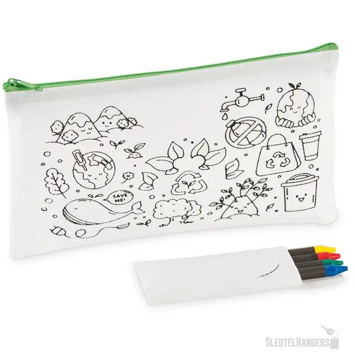 Etui met 4 krijtjes Cray limoen