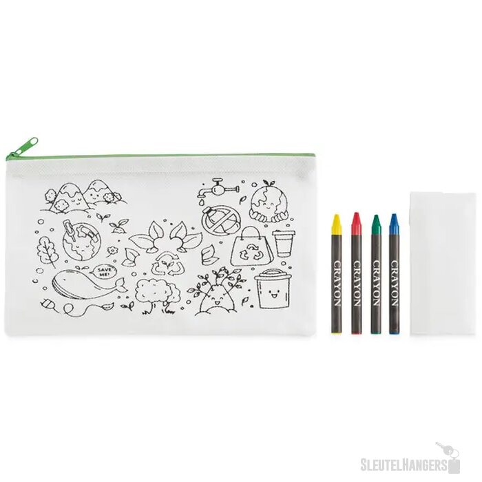 Etui met 4 krijtjes Cray limoen