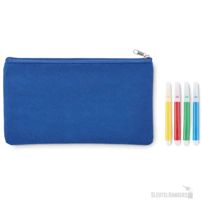 Etui met stiften Kiddo royal blauw