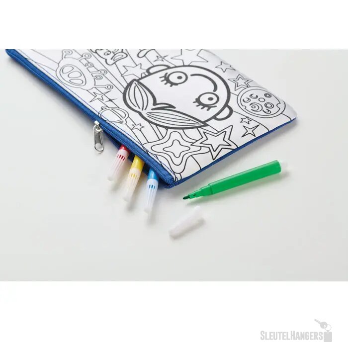 Etui met stiften Kiddo royal blauw