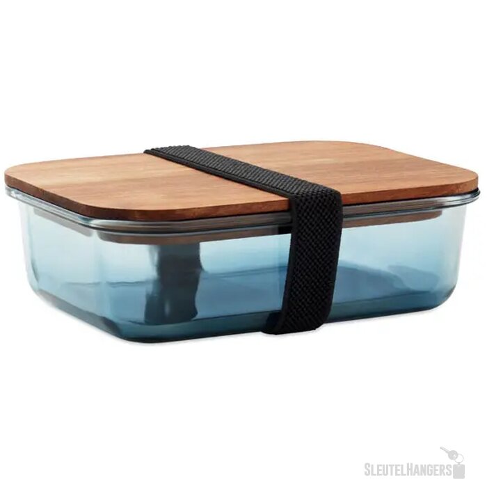Glazen lunchbox 800ml Vitrio lunch transparant blauw