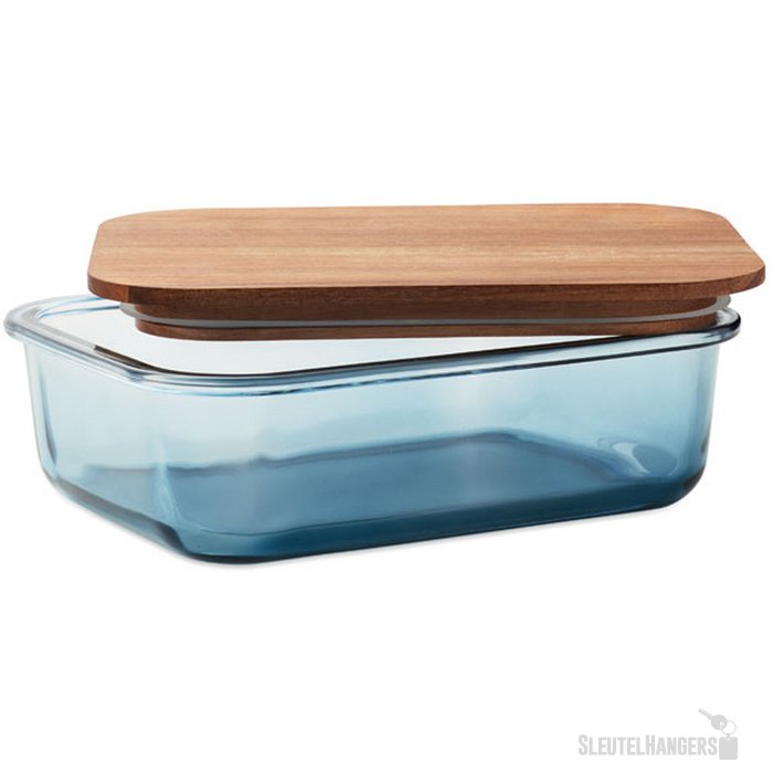 Glazen lunchbox 800ml Vitrio lunch transparant blauw