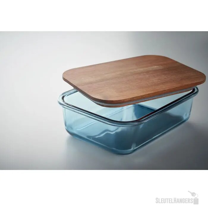 Glazen lunchbox 800ml Vitrio lunch transparant blauw
