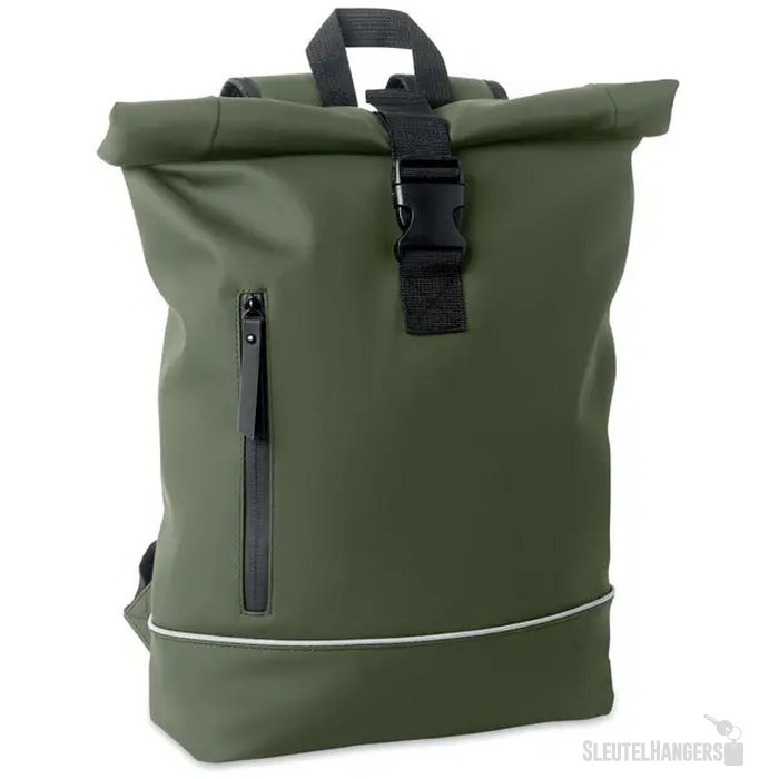 Laptop 15" rolltop pu rugzak Laptosa Groen