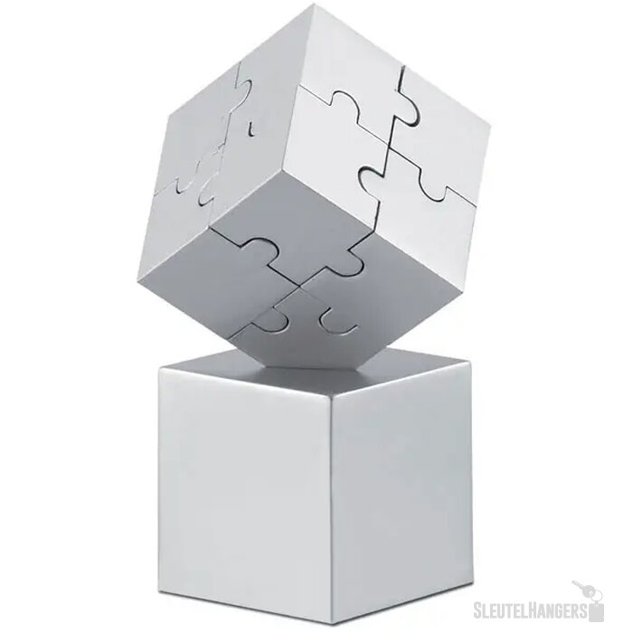 Metalen 3d puzzel Kubzle mat zilver